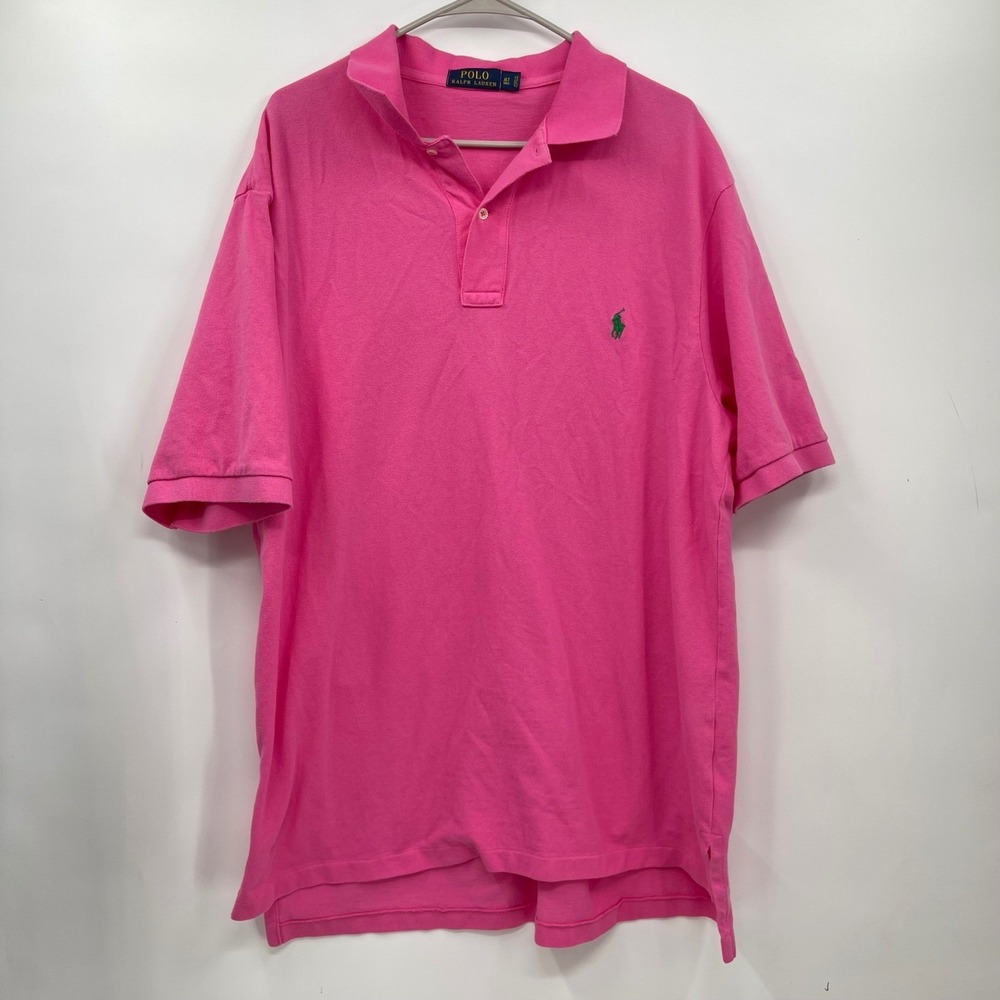 Polo Ralph Lauren Pink Polo Shirt Mens XLT Tall Classic Fit Short Sleeve